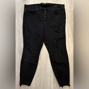 Women’s Size 20R Torrid Black Distressed HR Ankle Jeans